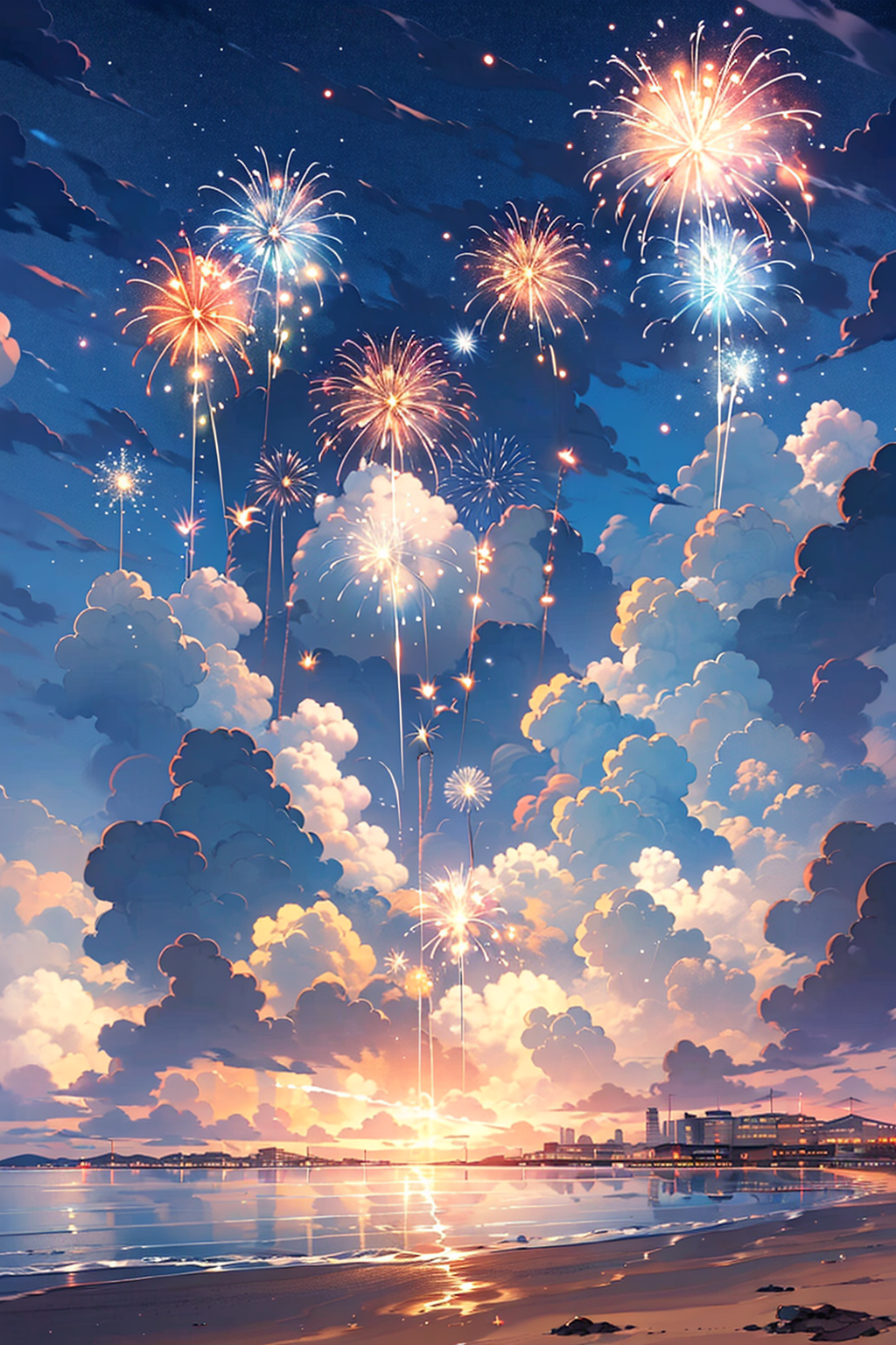 01400-1390210300-fireworks, no humans, sky, lens flare, outdoors, sparkler, scenery, bokeh, sunset,.png